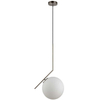 LAMPA wisząca CONDI MDM-7475/1-M-G MDECO szklana OPRAWA modernistyczny zwis kula ball mosiądz biała