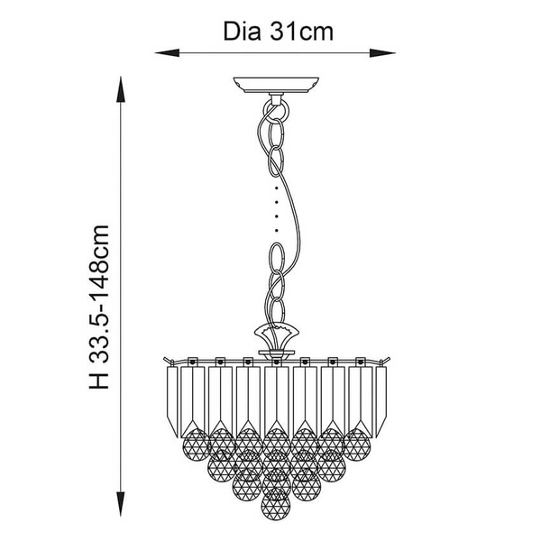 Kryształowa lampa wisząca Fargo FARGO-12BP mosiądz przezroczysty