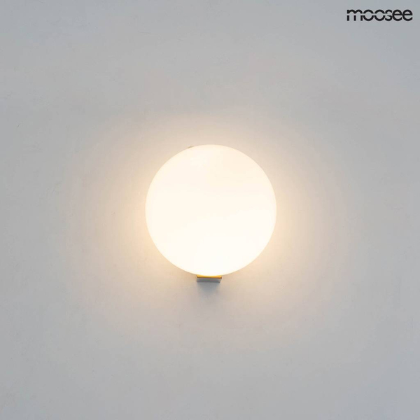 Kulista lampa ścienna Boll MSE010400223 biała złota