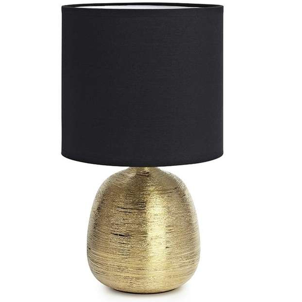 Ceramiczna LAMPA stołowa OSCAR 107068 Markslojd abażurowa LAMPKA stojąca złota czarna