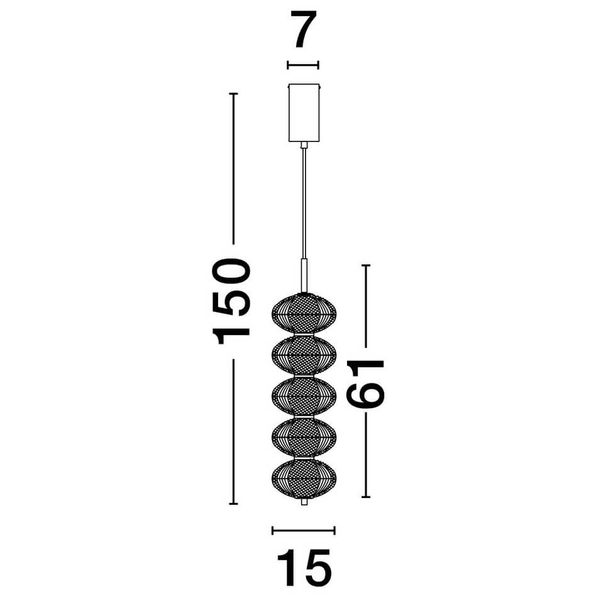 Lampa wisząca TIPUANI LE44624 LED 30W 3000K bombki złota przezroczysta