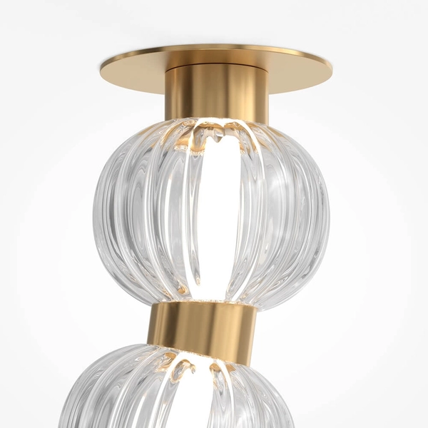 Przysufitowa lampa LED 36W 3000K przezroczysty złoty Amulet OUTLET