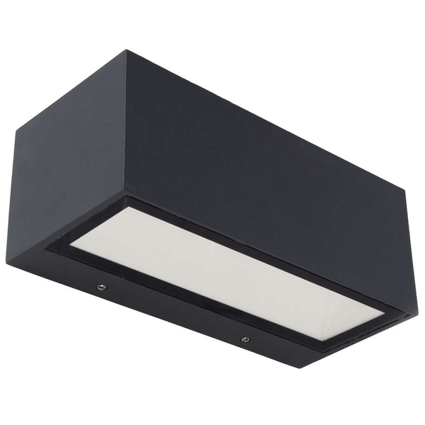 Ścienna LAMPA zewnętrzna GEMINI 5189112118 Lutec metalowa OPRAWA kinkiet LED 20W 3000K prostokątny IP54 szary