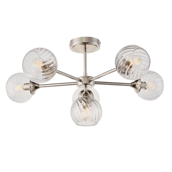 Sufitowa lampa do salonu Allegra 104050 szklane kule nikiel