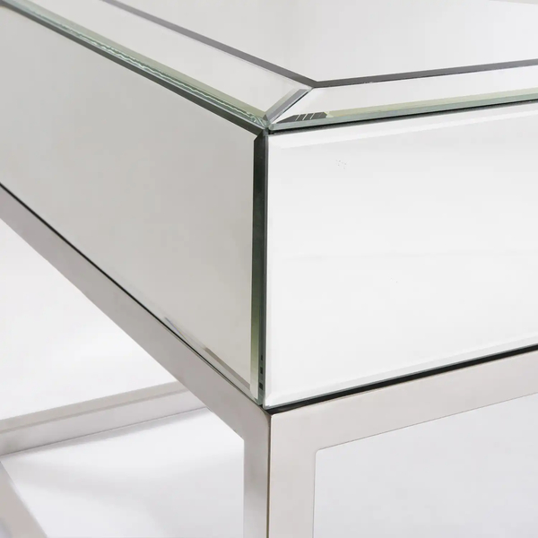 Stolik kawowy glamour Madion MD-CT1424S Cosmolight z szufladami biały