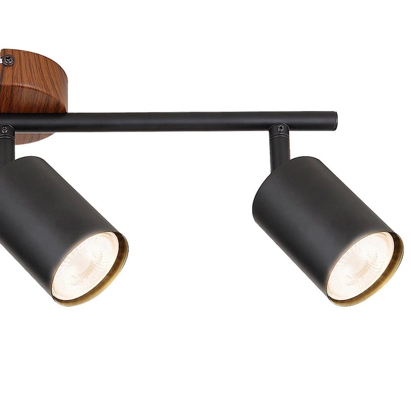 3-płomienna lampa sufitowa Edmund 5297 do holu z regulacją czarna drewno