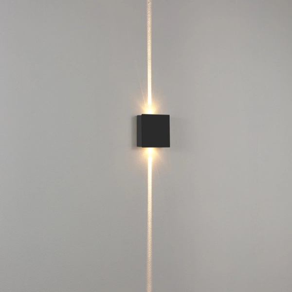 Lampa ścienna LED Mollis 616002303 Elkim 2W 6000K kwadratowa czarna