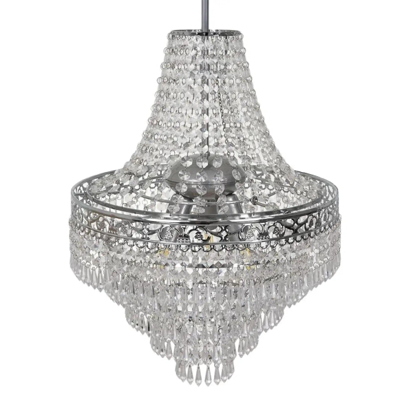 Glamour wisząca lampa Coral MLP1586 do jadalni kryształowa srebrny