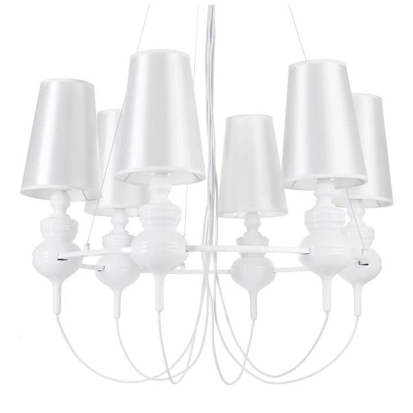 Żyrandol glamour Queen ST-7105-6S white Step pałacowy do salonu biały