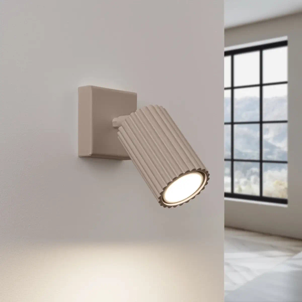 Lampa ścienna z regulacją KARBON SL.1761 tuba ryflowana kaszmirowa
