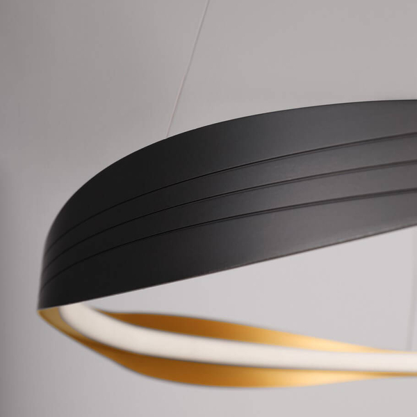 Wisząca lampa SATIPO LE44470 LED 32W 2700-5000K fala czarna złota