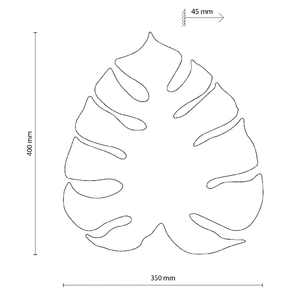 Dekoracyjna ścienna lampa Monstera Sabia 10626 liść monster beżowy