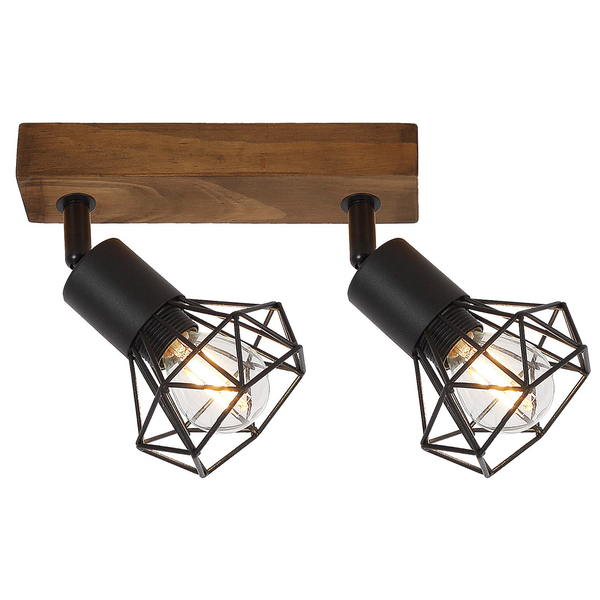 Metalowa lampa sufitowa Zeus 3138 czarne reflektorki na belce do kuchni