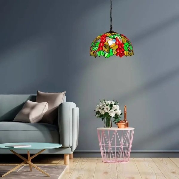 Witrażowa lampa wisząca Capolavoro ABR-LW-CAPO2 do kuchni szklana kolorowa