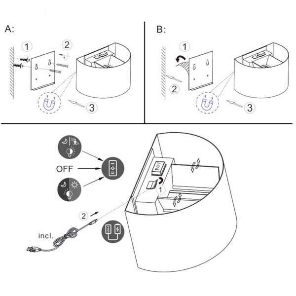 Elewacyjny kinkiet z czujnikiem Talent R27769132 LED 2W 3000K IP44 czarny