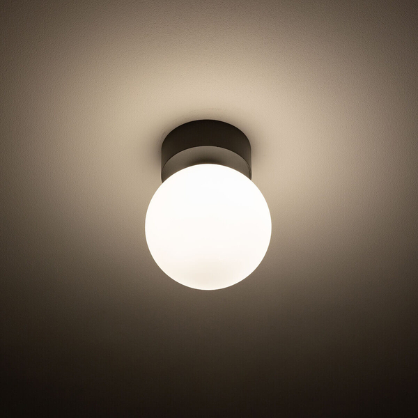 Sufitowa lampa Kier 10302 kulista do sypialni czarna biała