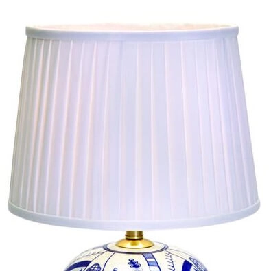 Abażurowa lampa stołowa Goteborg 105000 Markslojd ceramiczna niebieska biała