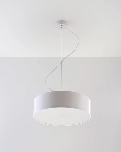 Natynkowa lampa wisząca ARENA 35 SL.0117 Sollux okrągła biała