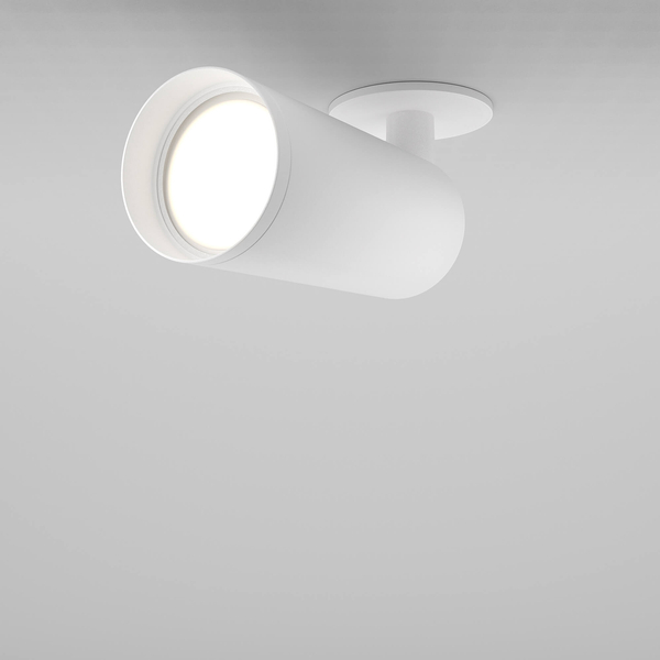 Punktowa lampa sufitowa Focus C018CL-01W z regulacją biała