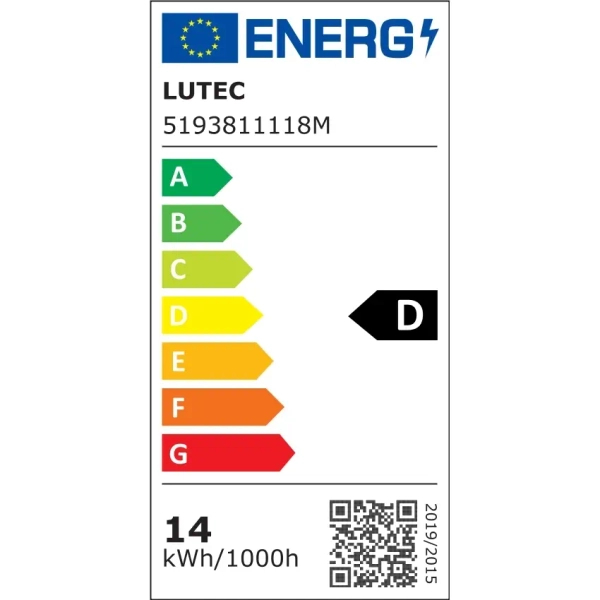 Ścienna LAMPA ogrodowa CUBA 5193811118 Lutec metalowa OPRAWA elewacyjna LED 13W 3000K kinkiet z czujnikiem IP54 szary