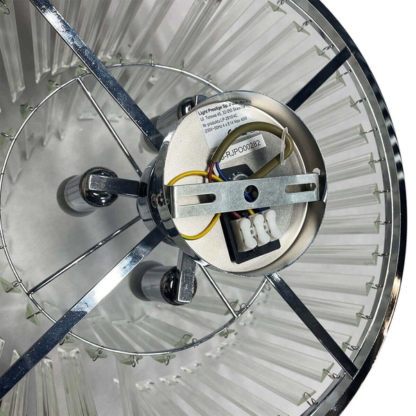 Plafon LAMPA sufitowa VETRO LP-2910/4C Light Prestige okrągła OPRAWA glamour z kryształkami crystals przezroczysty chrom