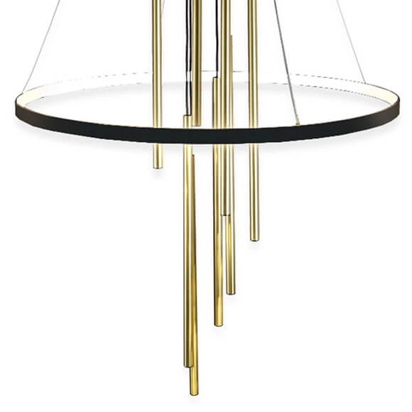 Wisząca lampa okrąg LUNA 5215 LED 54W 3000K tuba czarny mosiądz