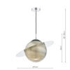 Dziecięca lampa wisząca Saturn SAT0150 planeta okrągła chrom