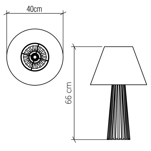 Abażurowa lampka stołowa Slatted QN-SLATTED-TL-TEAK brązowy kość słoniowa