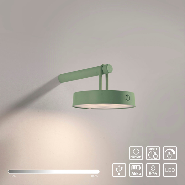Naścienna lampa do jadalni ARMA 19312-43 LED 1,5W 2700K IP44 zielony