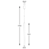 Lampa wisząca rurka Nova A8187S Zumaline salonowa metalowa złoty