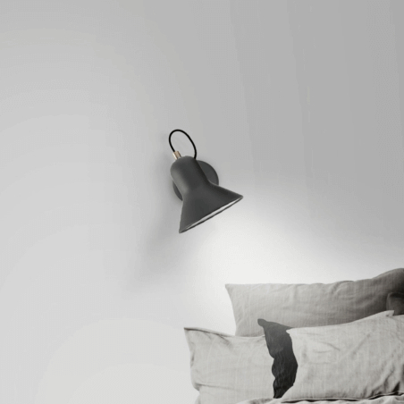 Industrialna LAMPA ścienna ASTAMA LP-1122/1W BK Light Prestige metalowa OPRAWA kinkiet regulowany czarny