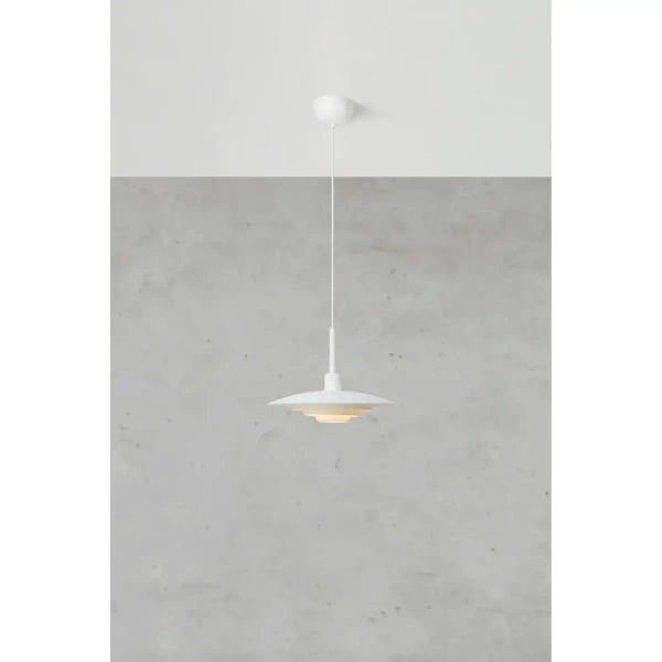Nowoczesna lampa wisząca Piny 108874 nad stół dysk biały