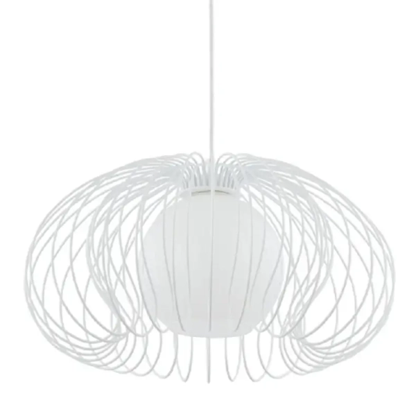 Druciana lampa wisząca MERSEY 5295 nad wyspę metalowa biała