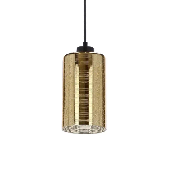 Szklana lampa wisząca COX 31-59345 do salonu tuba złoty czarny