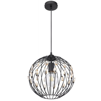 Wisząca lampa czarna HANAKO 16029H Globo kulisty zwis crystals