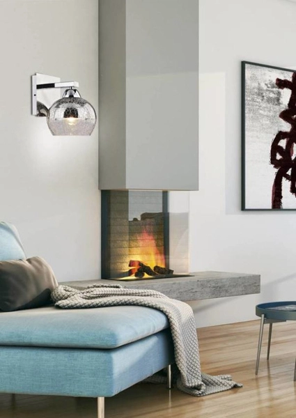 Lampa ścienna CROMINA 21-22240 szklana kula ball chrom przezroczysta