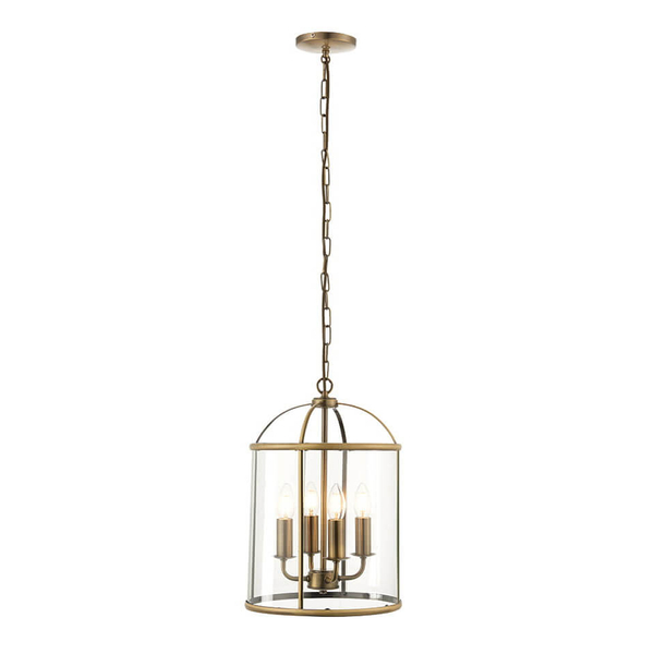 Lampa wisząca szklana kopuła antyczny mosiądz Lambeth OUTLET