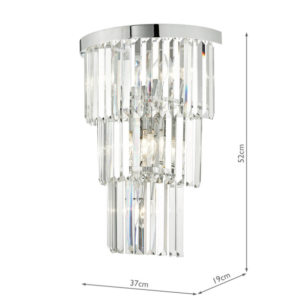 Kryształowa lampa przysufitowa Angel ANG3008 Dar Lighting przezroczysta chrom