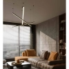 Ledowa lampa wisząca Trio P0475D prostokątna belka 12W złota