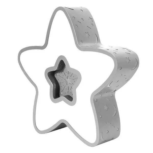 Sufitowa lampa dziecięca gwiazda 407 LED 28W zmienna barwa biała szara