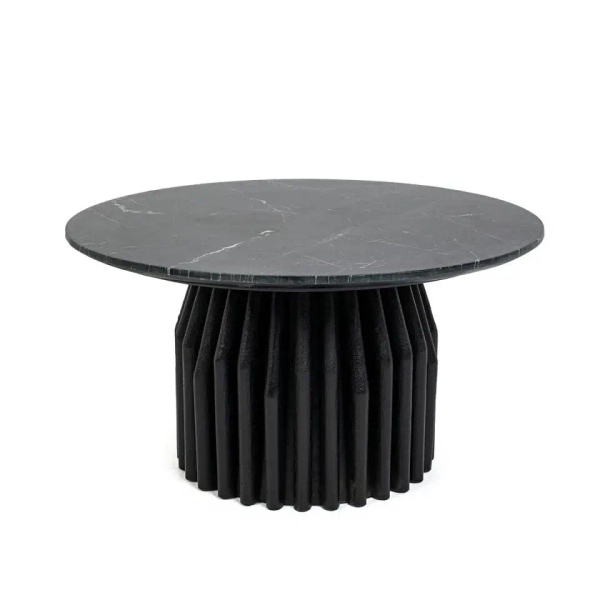 Marmurowy stolik kawowy LEVANTE MM001501100335 czarny drewno 75cm