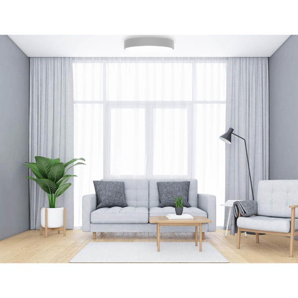 Szara lampa przysufitowa 137623692313 okrągła do salonu