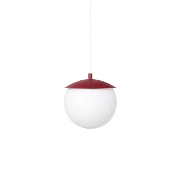 Szklana lampa wisząca KUUL KLG141PS0 burgundowa kula 1xE27 IP44 do łazienki
