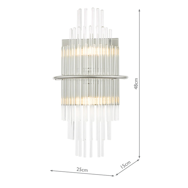 Lampa ścienna salonowa Lukas LUK0950 Dar Lighting glamour chrom