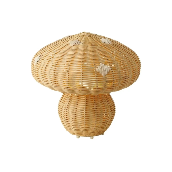 Stołowa lampka boho Allie 2412765060 ratanowa beżowy