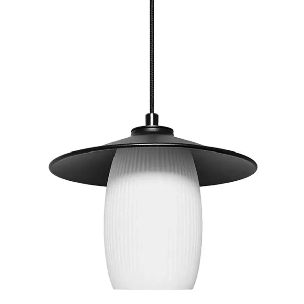 Lampa wisząca do salonu Jingu JNA122P0 szklany klosz biały czarny