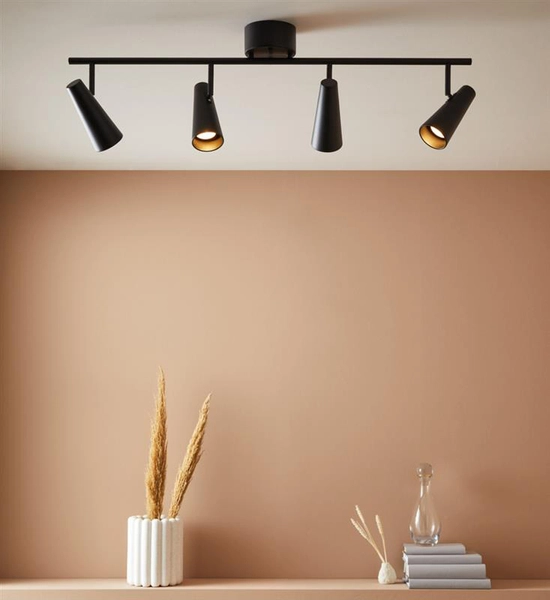 Kierunkowa lampa sufitowa Crest 108202 listwa nad łóżko czarna