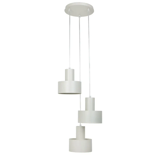 Potrójna wisząca lampa Rif 3 41168 do salonu na stół beżowy szary
