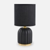 Nocna lampka STOŁOWA HS8723-BL tuba ceramiczka czarny zloty