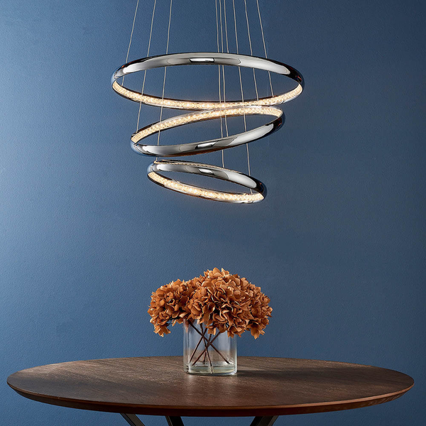 Pierścieniowa lampa wisząca Ozias 90292 LED 49,5W 3000K ringi chrom